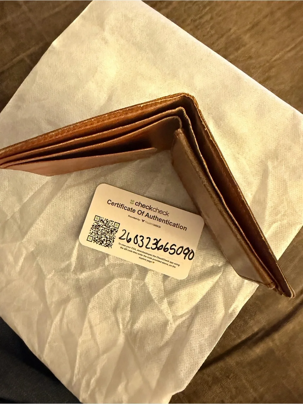Louis Vuitton Monogram Canvas Bifold Wallet in Brown and Tan